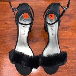 UNISA fur sandal heels